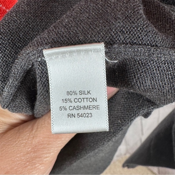 Banana Republic Argyle Print Silk Cotton Cashmere Blend Size Large - Picture 5 of 5